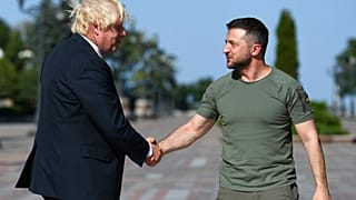 Boris Johnson et Volodymyr Zelensky à Kyiv le 24 août 2022.