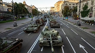 Выставка уничтоженной российской военной техники в Киеве. 24 августа 2022.