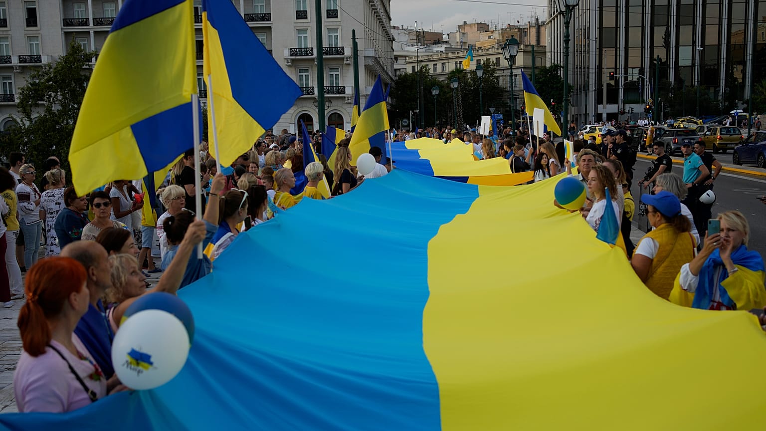 Διαδήλωση στην Αθήνα για την Ημέρα Ανεξαρτησίας της Ουκρανίας