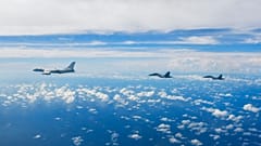 Chinese People's Liberation Army (PLA) conduct a joint combat training exercises around the Taiwan Island
