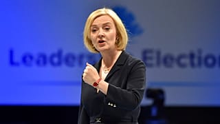 Liz Truss egy birminghami kampányrendezvényen 2022. augusztus 23-án