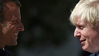 rench President Emmanuel Macron welcomes Britain's Prime Minister Boris Johnson at the Elysee Palace in August 2019