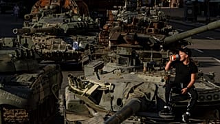 Выставка уничтоженной российской военной техники. Киев, Украина. 24 августа 2022.