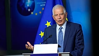 European Union foreign policy chief Josep Borrell speaks during a media conference in Brussels, 18 August 2022