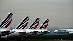 Air France Maschinen auf dem Rollfeld in Roissy, nahe Paris.