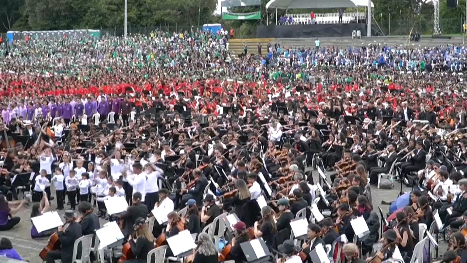 Concert géant au parc Simon Boliviar de Bogota, Colombie.