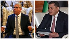 رئيس وزراء حكومة الوحدة الوطنية عبد الحميد الدبيبة و رئيس الحكومة المعينة من طرف البرلمان فتحي باشاغا.