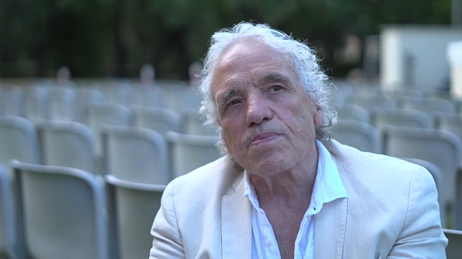 Director Abel Ferrara discusses his upcoming film premiering in Venice, 'Padre Pio'