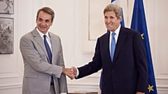 Συνάντηση Κυριάκου Μητσοτάκη - Τζον Κέρι στο Μαξίμου