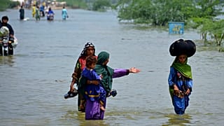 Les eaux de crue à Sohbatpur, un district de la province du Baloutchistan, dans le sud-ouest du Pakistan, 29.08.2022