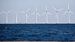 Offshore turbines at Amager Stand near Copenhagen.