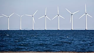 Offshore turbines at Amager Stand near Copenhagen.