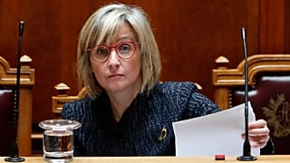 Marta Temido na Assembleia da República em abril de 2020