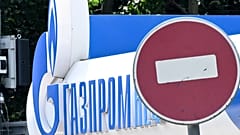 Archives : enseigne de Gazprom dans l'une des stations services à Moscou, le 11 juillet 2022