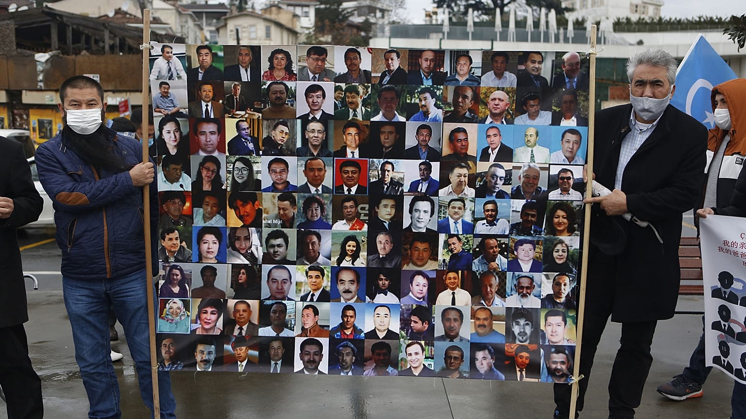 Archives : manifestation de membres de la communauté ouïghoure réfugiés en Turquie, le 10 février 2021 à Istanbul