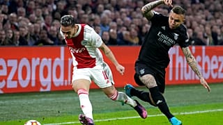 Antony num jogo entre o Ajax e o Benfica