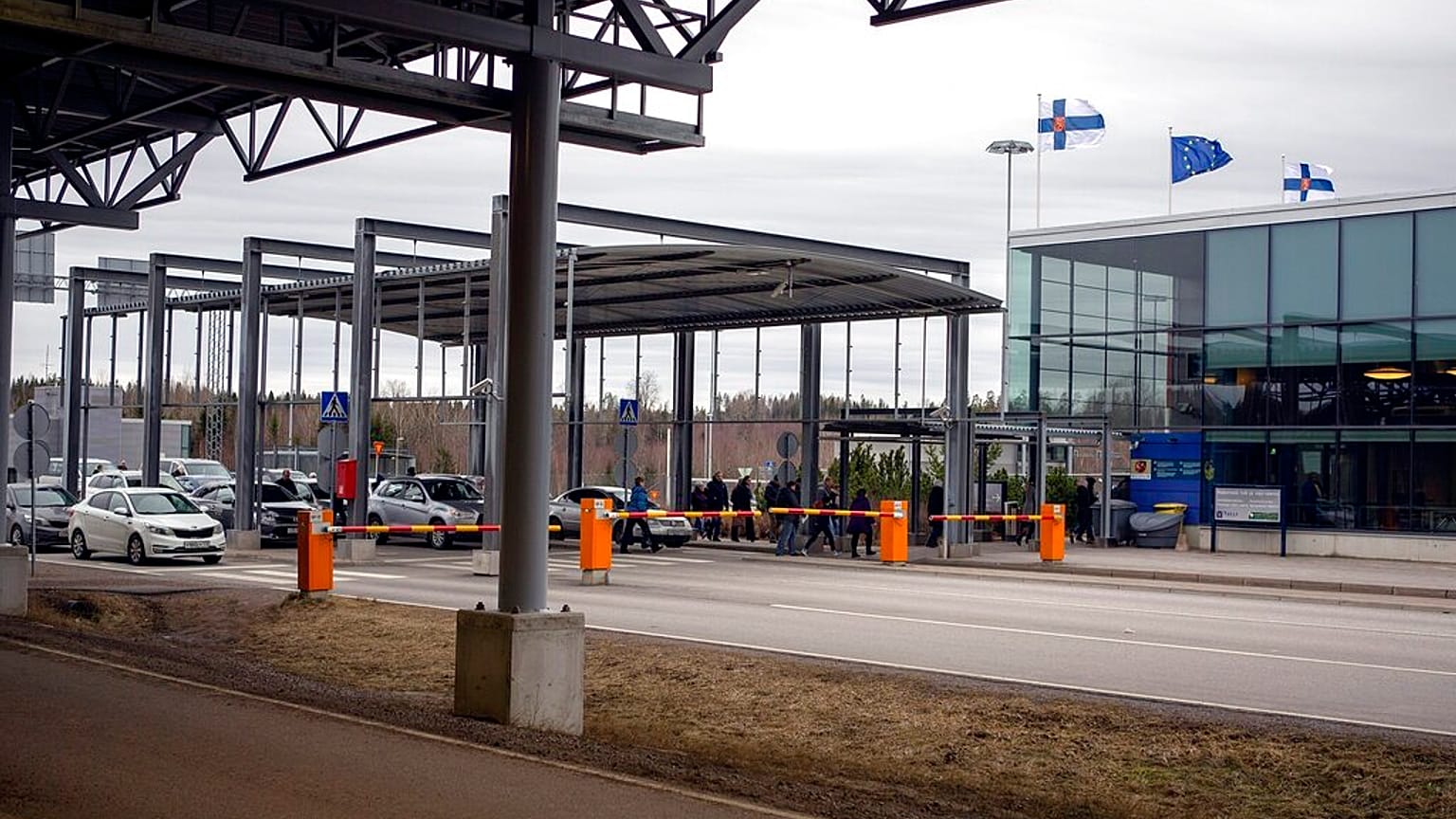 Incoming traffic to Finland at the Nuijamaa border station in between Finland and Russia in Lappeenranta, Finland