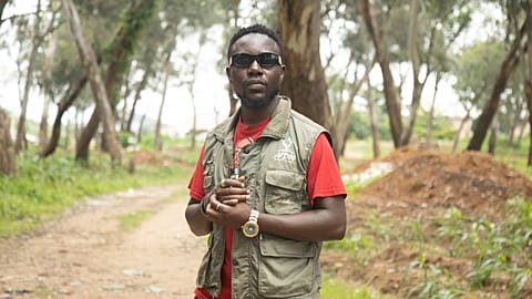 Dennis Jonathan Dalyop on set in Lagos, Nigeria