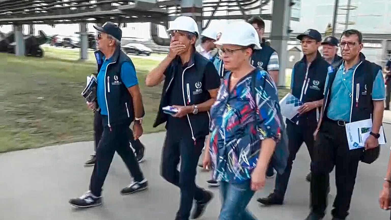 International Atomic Energy Agency (IAEA) director Rafael Grossi and IAEA members inspecting the Zaporizhzhia Nuclear Plant
