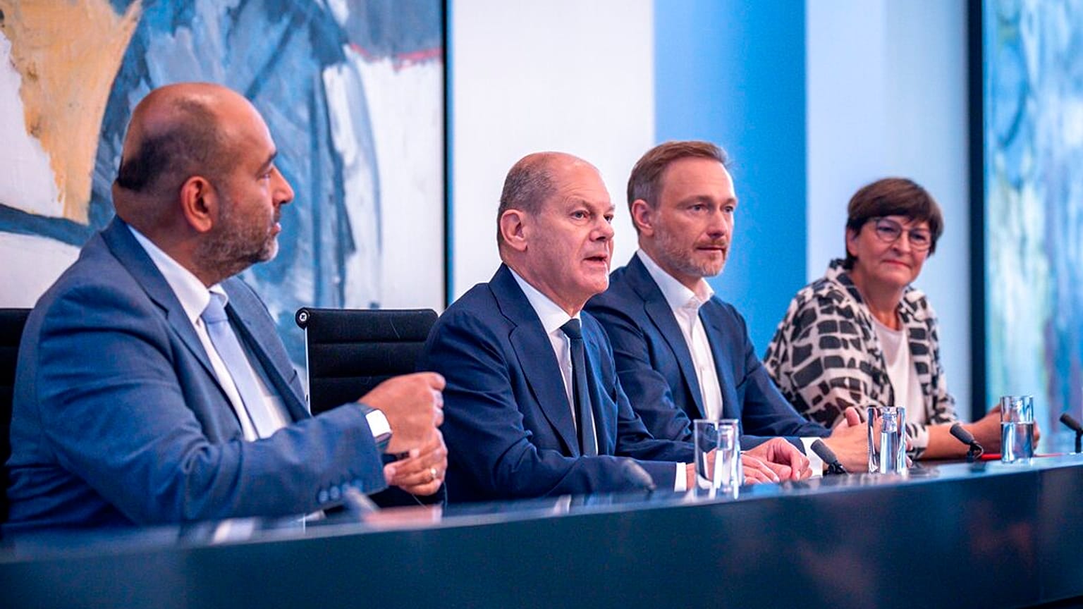 Olaf Scholz bei der Vorstellung des Entlastungspakets an diesem Sonntag