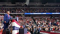 Donald Trump bei seiner Rede in Wilkes-Barre
