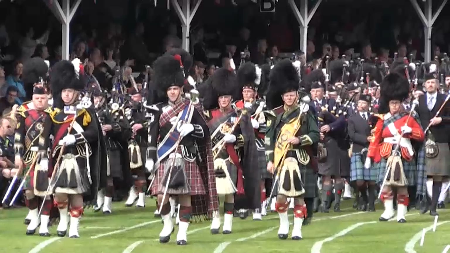 Piping band at Braemar Highland Games