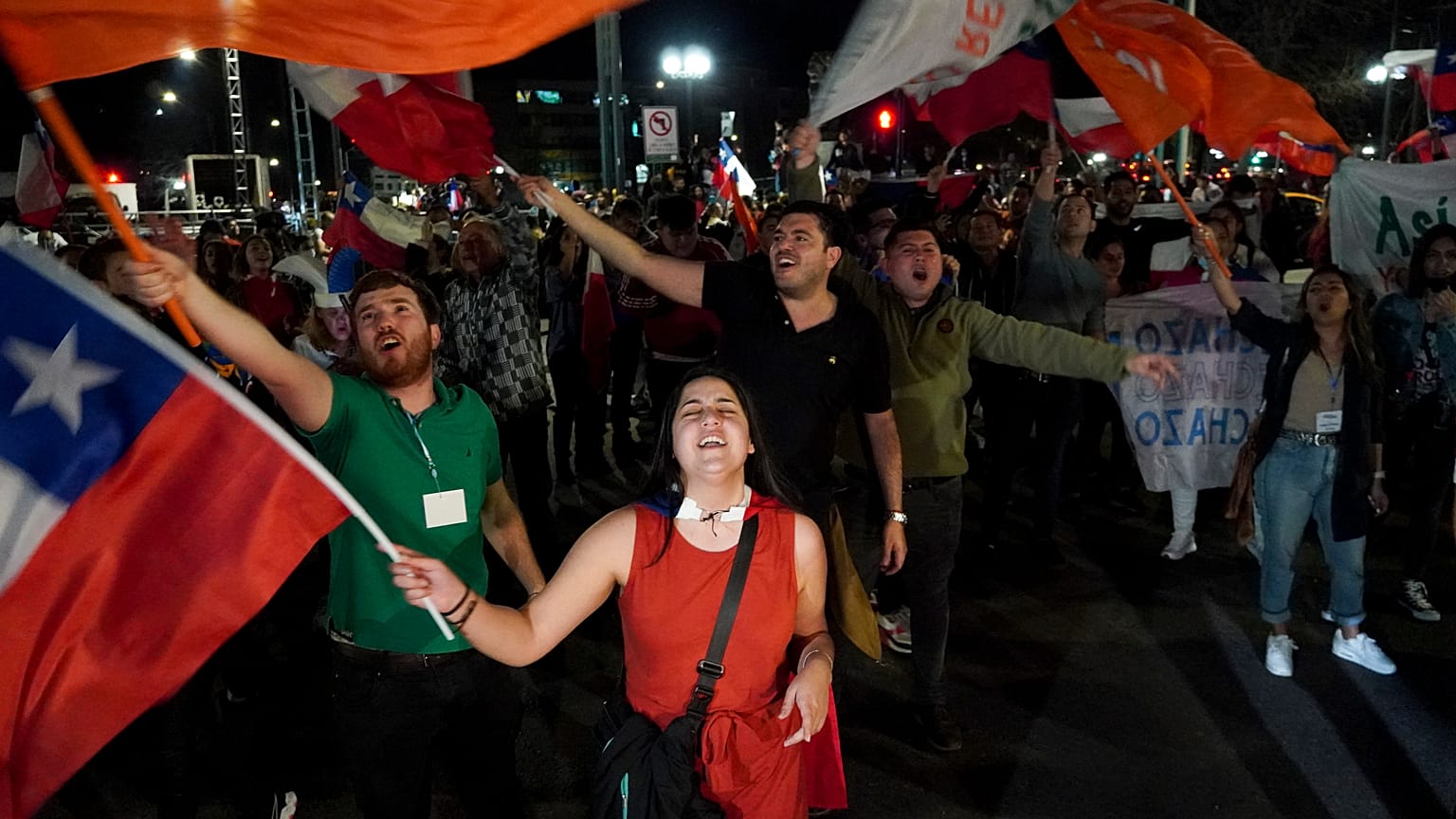 Opponents of the new Constitution cheer in the streets