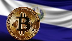 El Salvador bayrağı ve temsili Bitcoin token