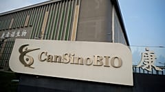 A logo of China's vaccine specialist CanSino Biologics Inc is pictured on the company's headquarters in Tianjin, China August 17, 2020.