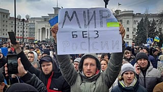 Ukrayna'nın işgal altındaki Herson kentinde Rus karşıtı gösteri 