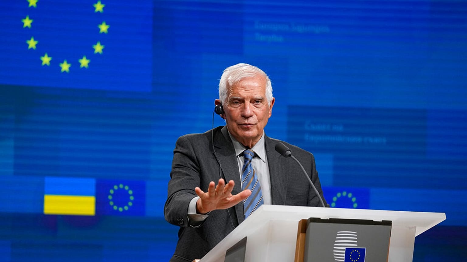 Josep Borrell uniós főképviselő Brüsszelben