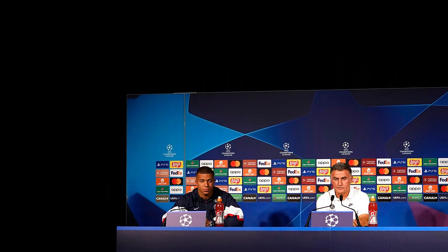 Kylian Mbappé et Christophe Galtier en conférence de presse (05/09/2022)