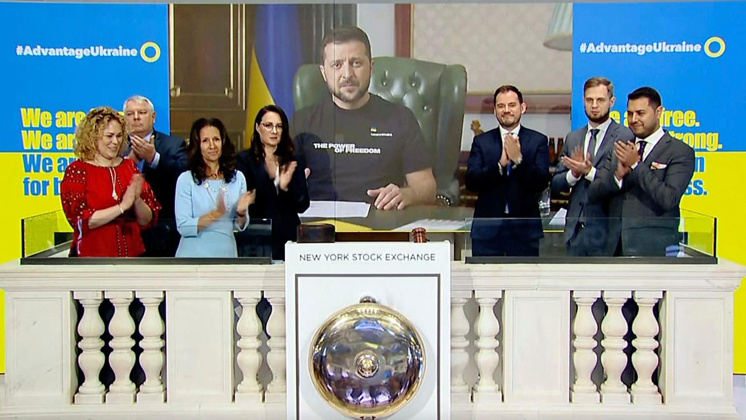 La intervención de Zelenski, por videoconferencia, en Wall Street