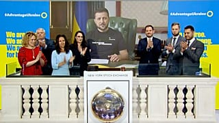 La intervención de Zelenski, por videoconferencia, en Wall Street
