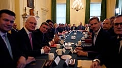 British Prime Minister Liz Truss holds her first cabinet meeting inside 10 Downing Street in London