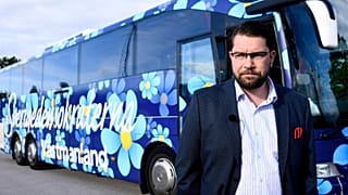 Party leader of the Sweden Democrats Jimmie Akesson looks on as he attends a campaign rally in Vasteras, Sweden, Wednesday, Sept. 7, 2022, ahead of the general elections sched