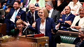 Britain's new Prime Minister Liz Truss speaks during Prime Minister's Questions in the House of Commons.