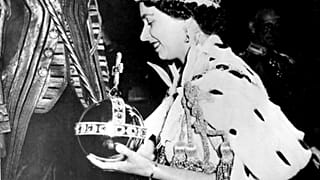Britain's Queen Elizabeth II leaves Westminster Abbey, London, at the end of her coronation ceremony