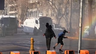 Schülerproteste in Santiago de Chile.
