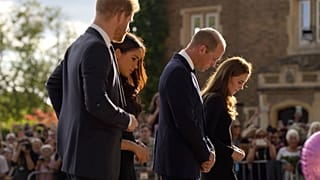 Принцы Уильям и Гарри с супругами в Виндзорском замке.