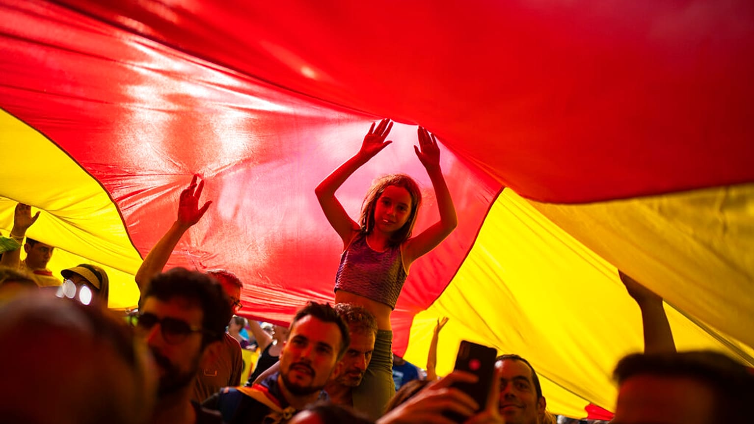 Διαδηλωτές υπέρ της ανεξαρτησίας στη Βαρκελώνη