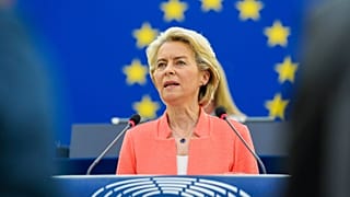 Ursula von der Leyen, az Európai Bizottság elnöke. A harmadik elnök, aki SOTEU-beszédet mond