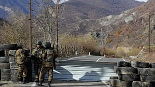 Σημείο ελέγχου των Αρμένιων στο Ναγκόρνο Καραμπάχ - φώτο αρχείου