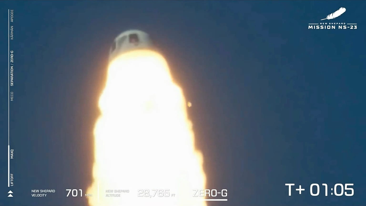 This image provided by Blue Origin shows a rocket after a launch failure on Monday, Sept. 12, 2022.