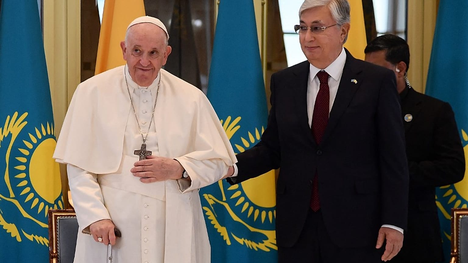 Papa Francesco con il Presidente kazaco Kassym Jomart Tokayev 