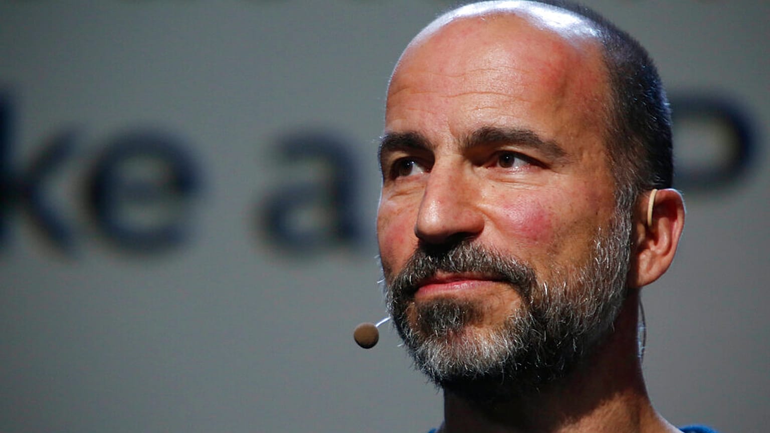 Dara Khosrowshahi, Uber CEO, speaks during a press event announcing new innovations and products on Thursday, September 26, 2019 in San Francisco, CA