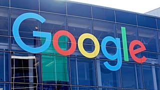 In this Sept. 24, 2019, file photo a sign is shown on a Google building at their campus in Mountain View, Calif.