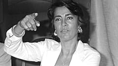 Irene Papas numa conferência de imprensa no Festival de Cinema de Cannes, em 1979