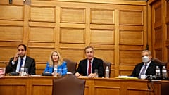 Ο βουλευτής της ΝΔ Γιάννης Κεφαλογιάννης προεδρεύει στη συνεδρίαση της Εξεταστικής Επιτροπής της Βουλής για την υπόθεση παρακολουθησης του Νίκου Ανδρουλάκη