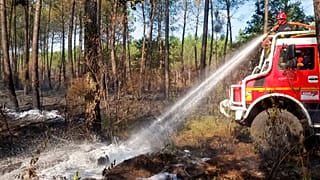 Pompiers près de Saumos, dans le sud-ouest de la France, 15/09/2022